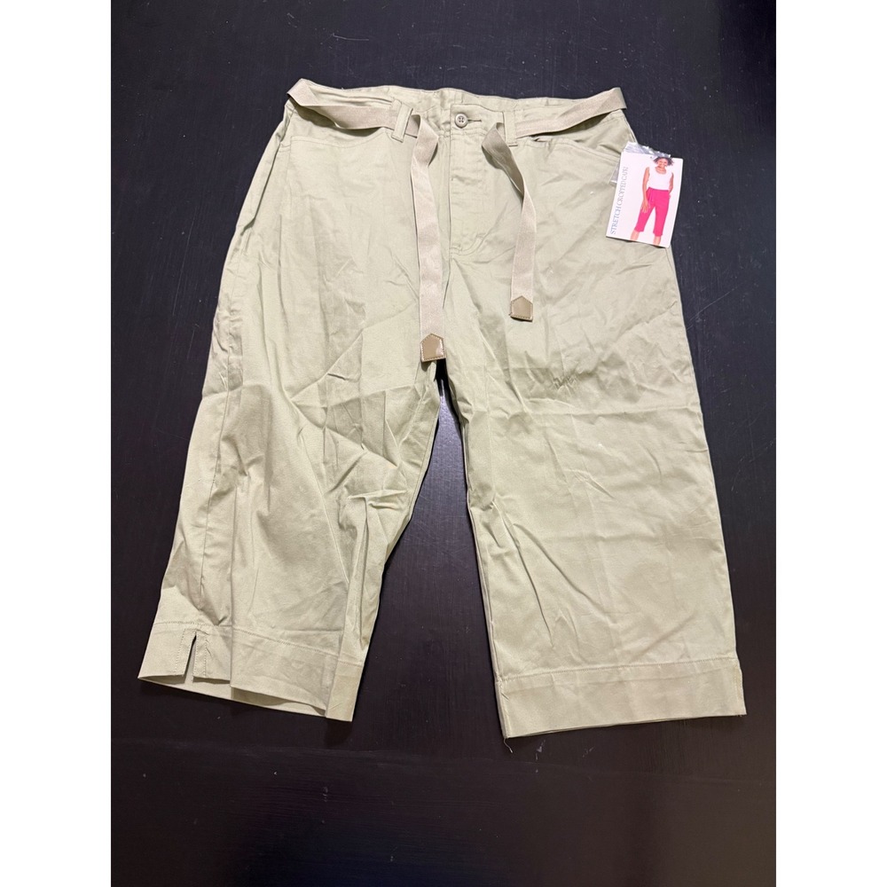 White Stag Stretch Cropped Capri Pants Weeping Willow Green Size 10 NWT